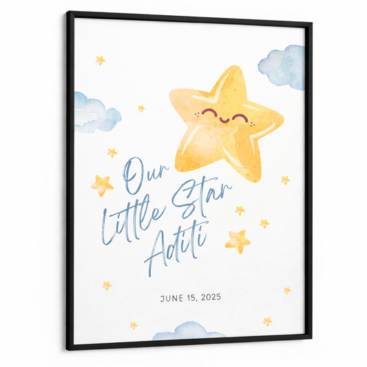 Personalised Birth Detail Poster - Little Star