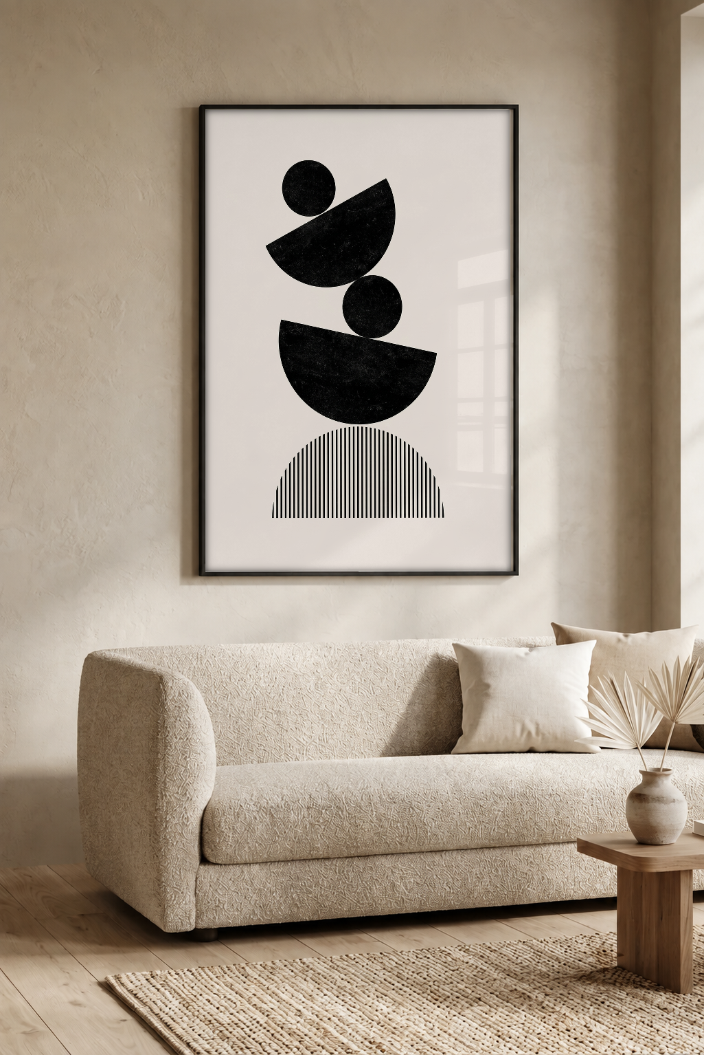 Abstract Art - Balance in Black framed print in a room