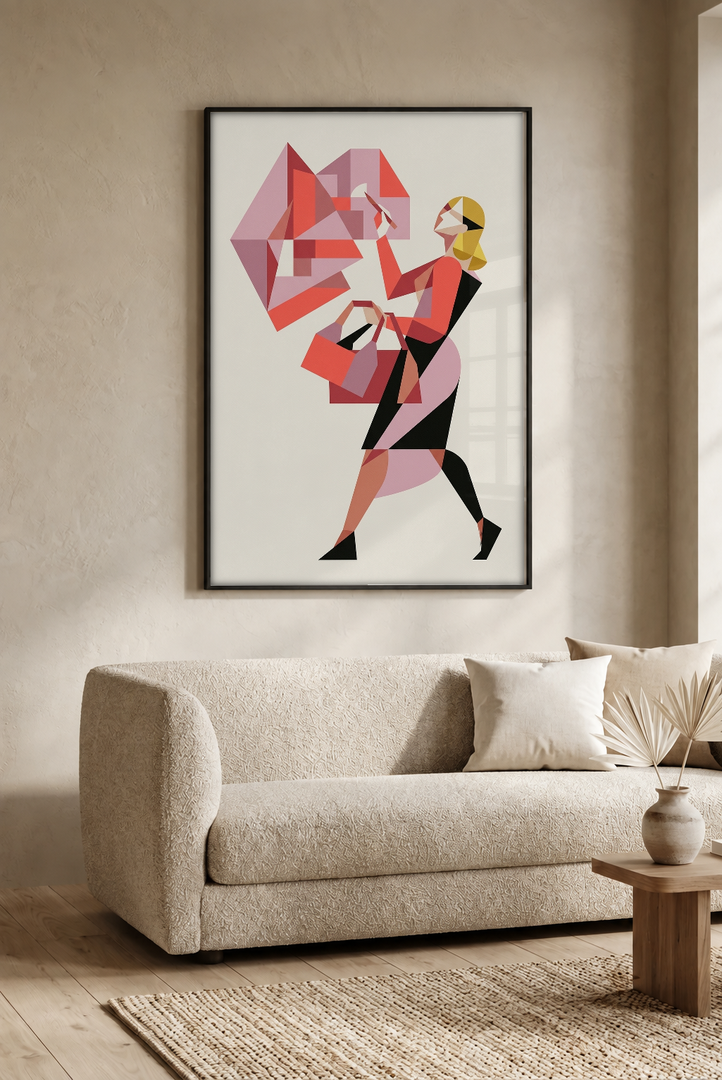 Abstract Art - Confessions of a Workaholic framed print in a room