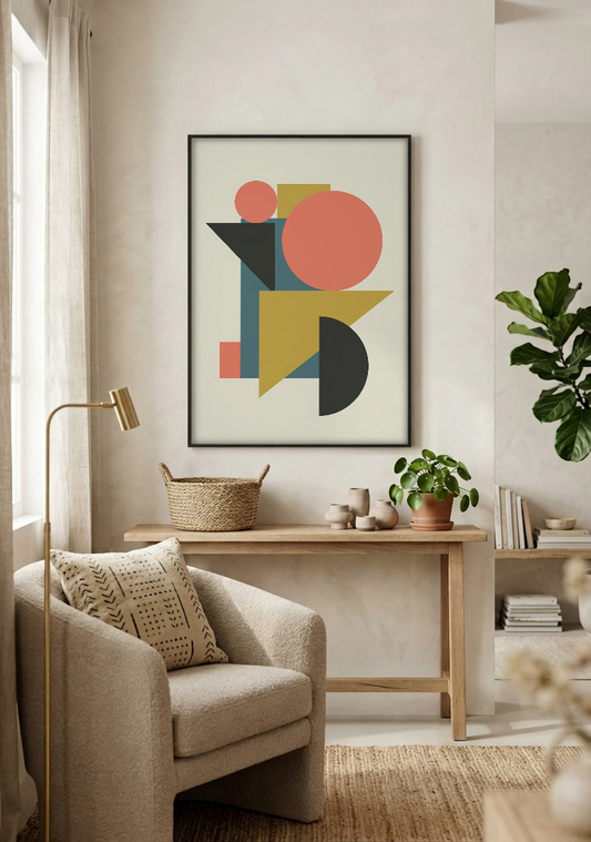 Abstract Art - Echoes of Form framed print in a room