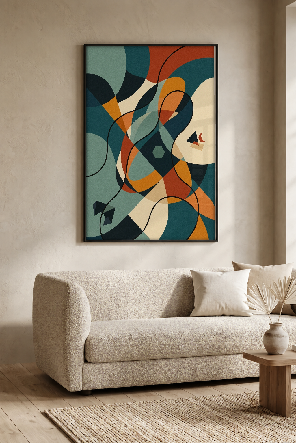 Abstract Art - Layers of Time framed print in a room