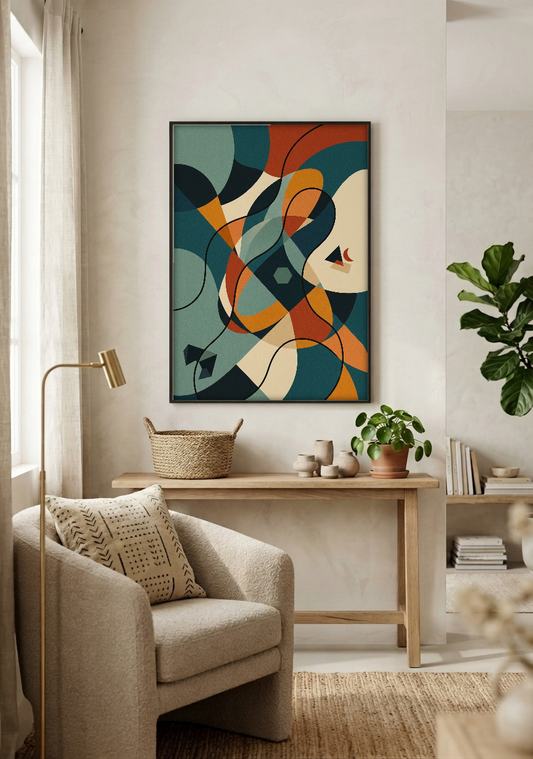 Abstract Art - Layers of Time framed print in a room