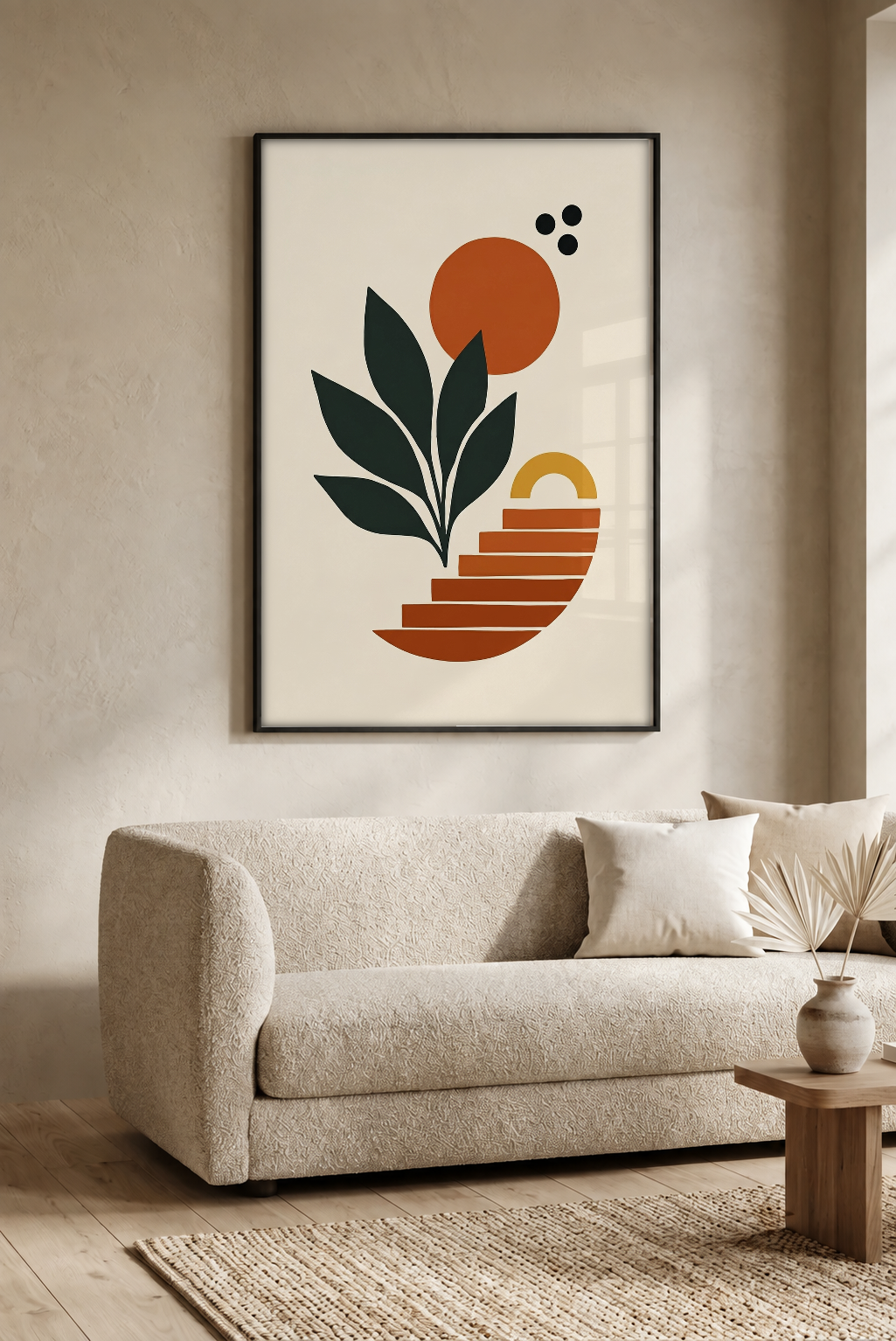 Abstract Art - Steps to the Sun framed print in a room