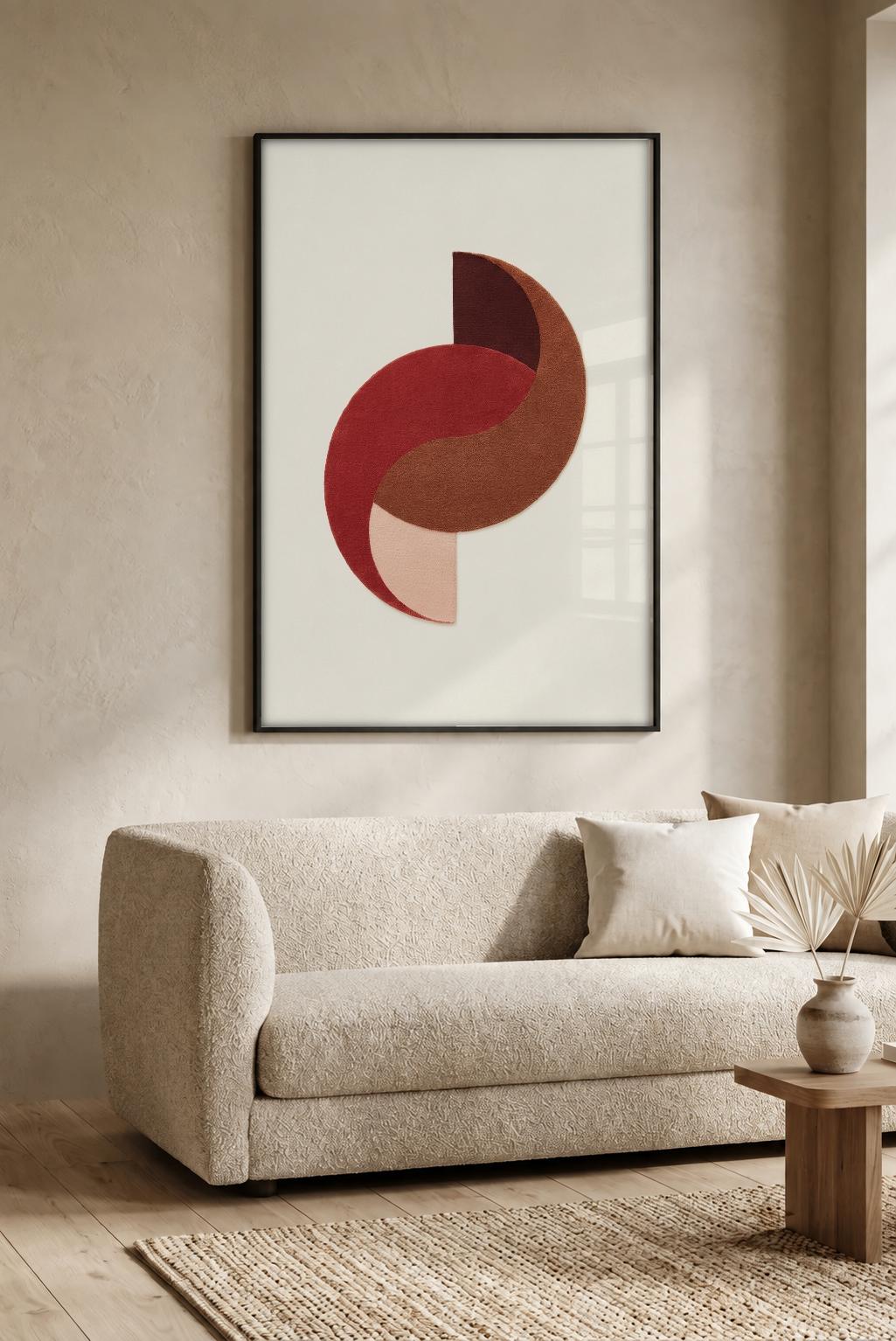Abstract Art - Textile Abstraction framed print in a room