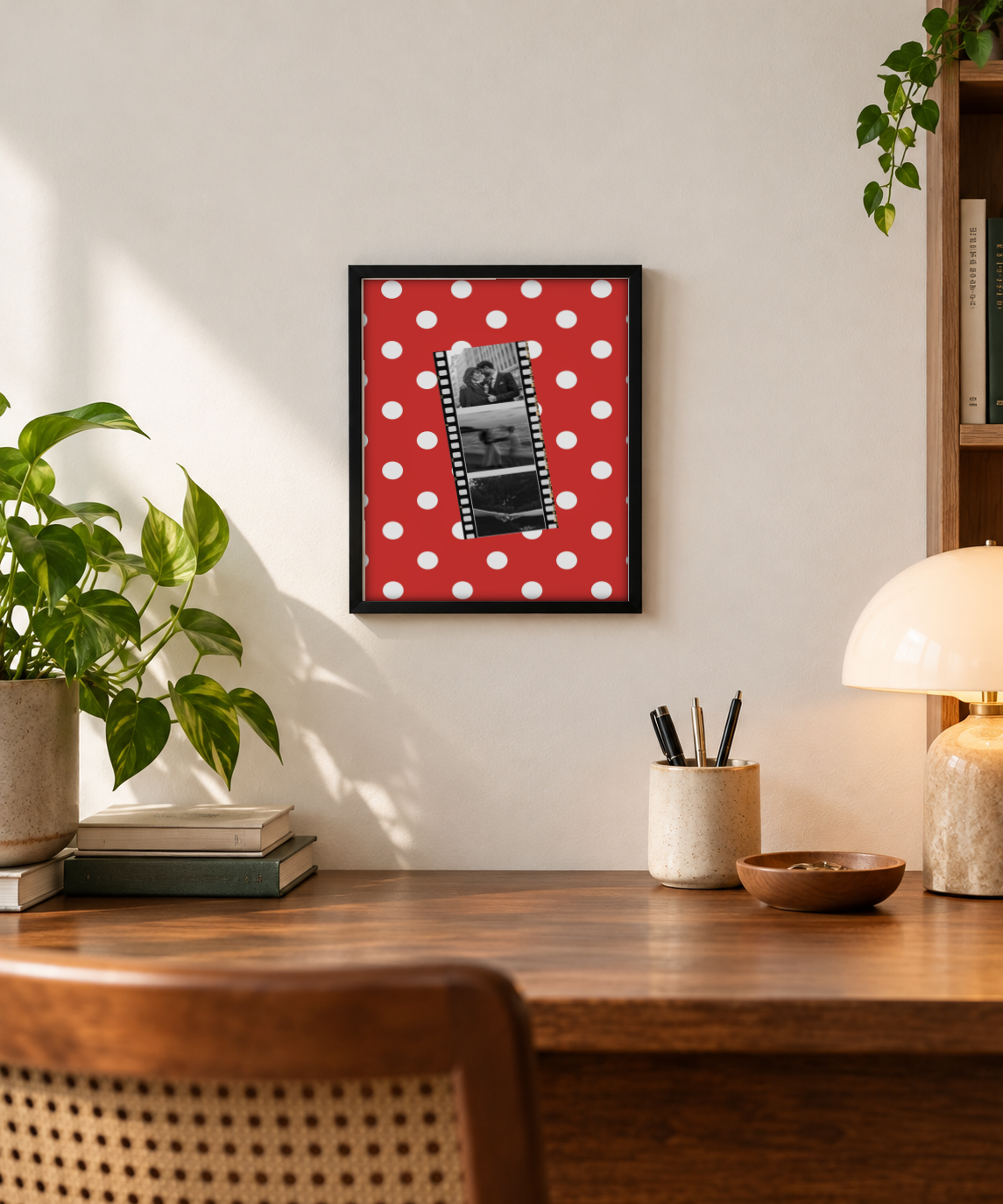 Three Polaroid Pinterest Pick Frame framed print in a room