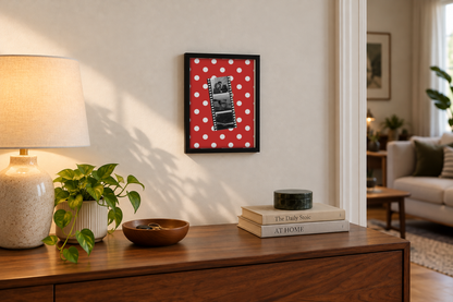 Three Polaroid Pinterest Pick Frame framed print in a room