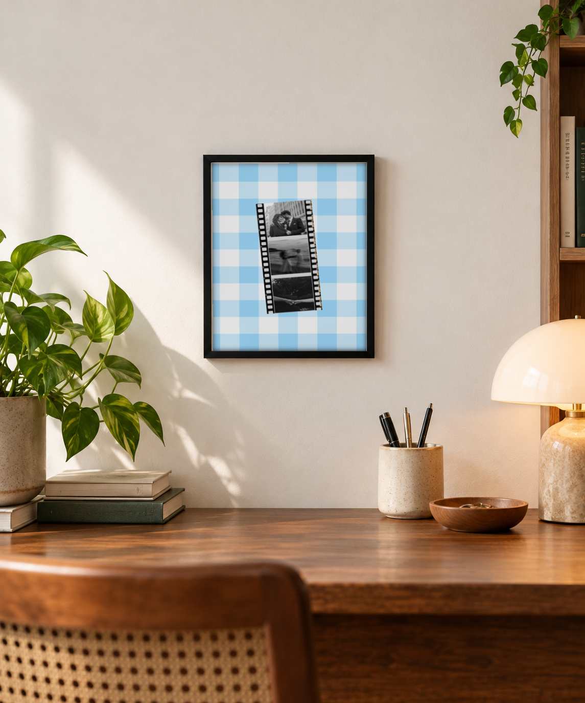 Three Polaroid Pinterest Pick Frame framed print in a room