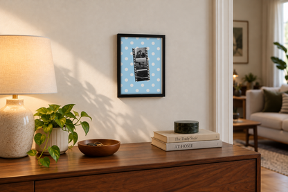 Three Polaroid Pinterest Pick Frame framed print in a room