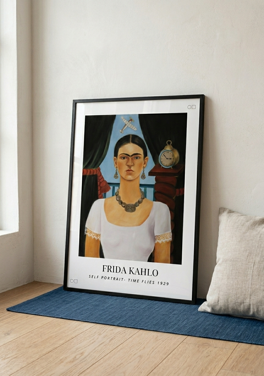 Self Portrait - Time Flies by Frida Kahlo