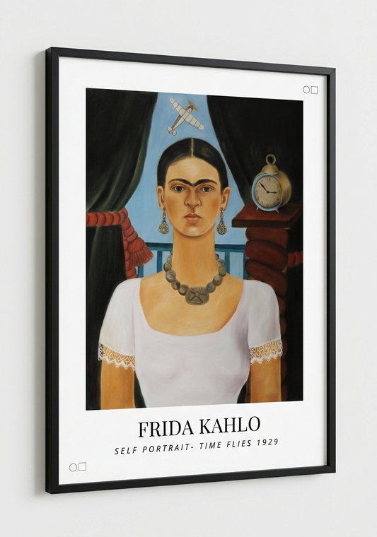 Self Portrait - Time Flies by Frida Kahlo