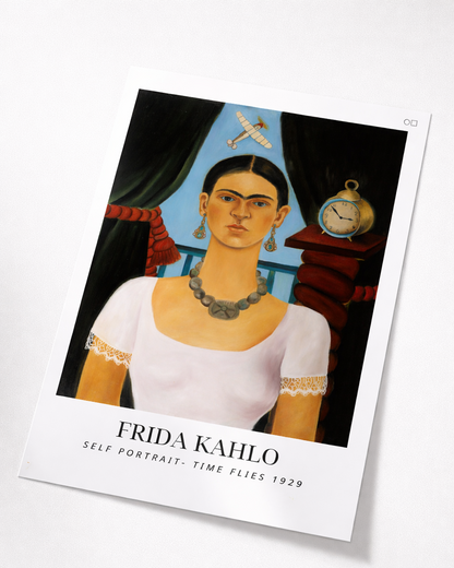 Self Portrait - Time Flies by Frida Kahlo