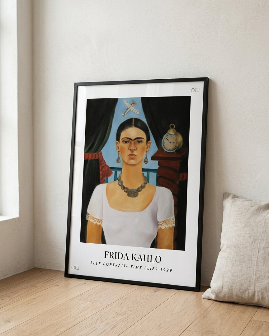 Self Portrait - Time Flies by Frida Kahlo