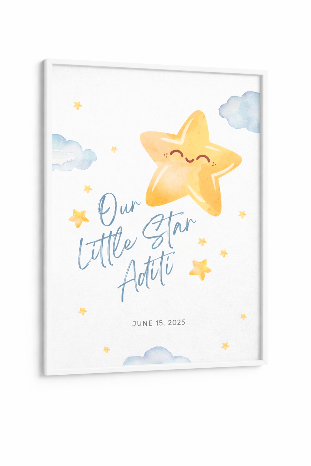 Personalised Birth Detail Poster -  Little Star