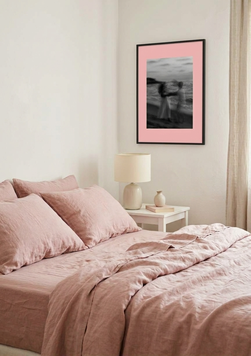 Pinterest Inspired Custom Frame with a dusty pink mountboard