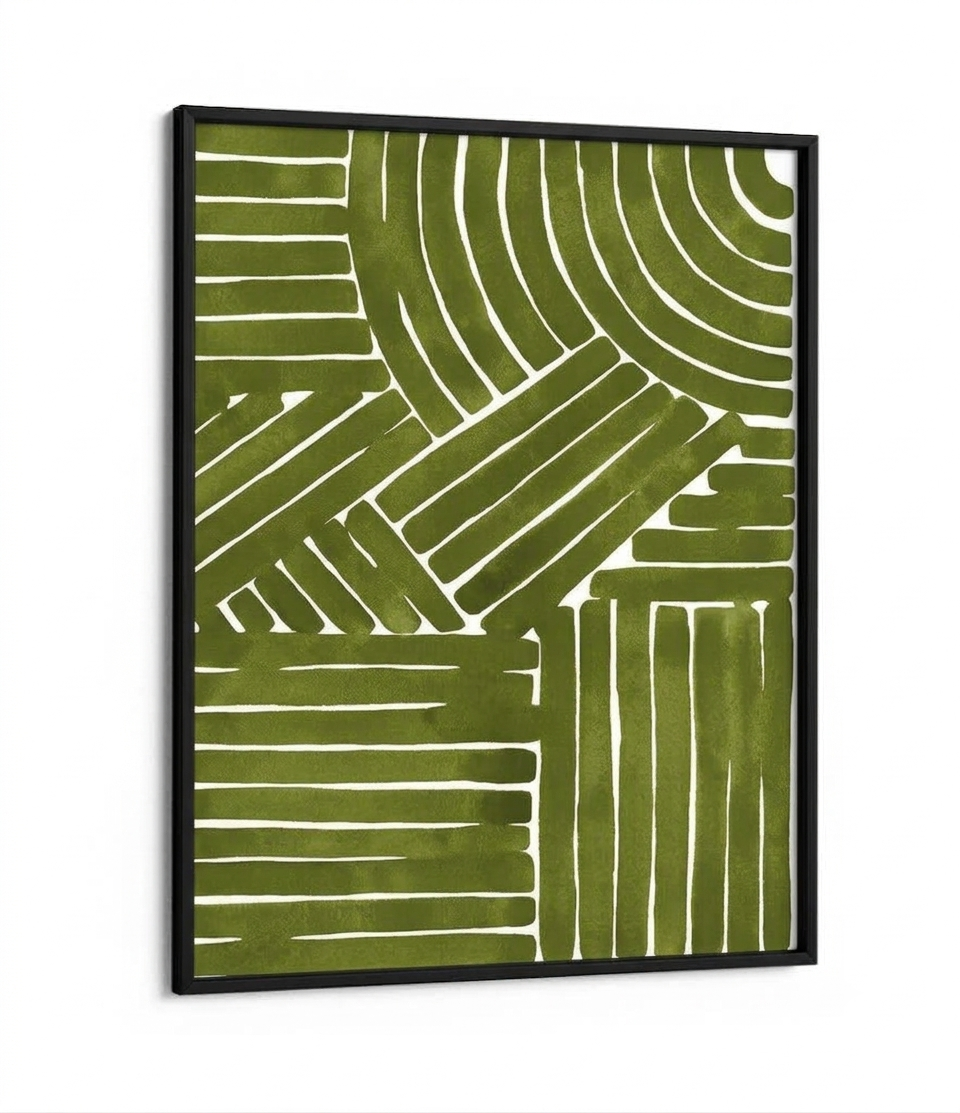 Abstract Art - Olive Lines