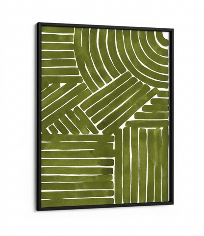 Abstract Art - Olive Lines