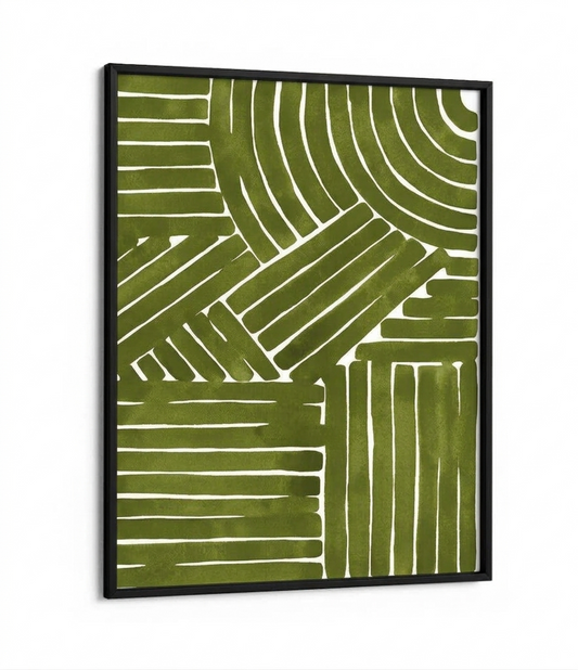 Abstract Art - Olive Lines