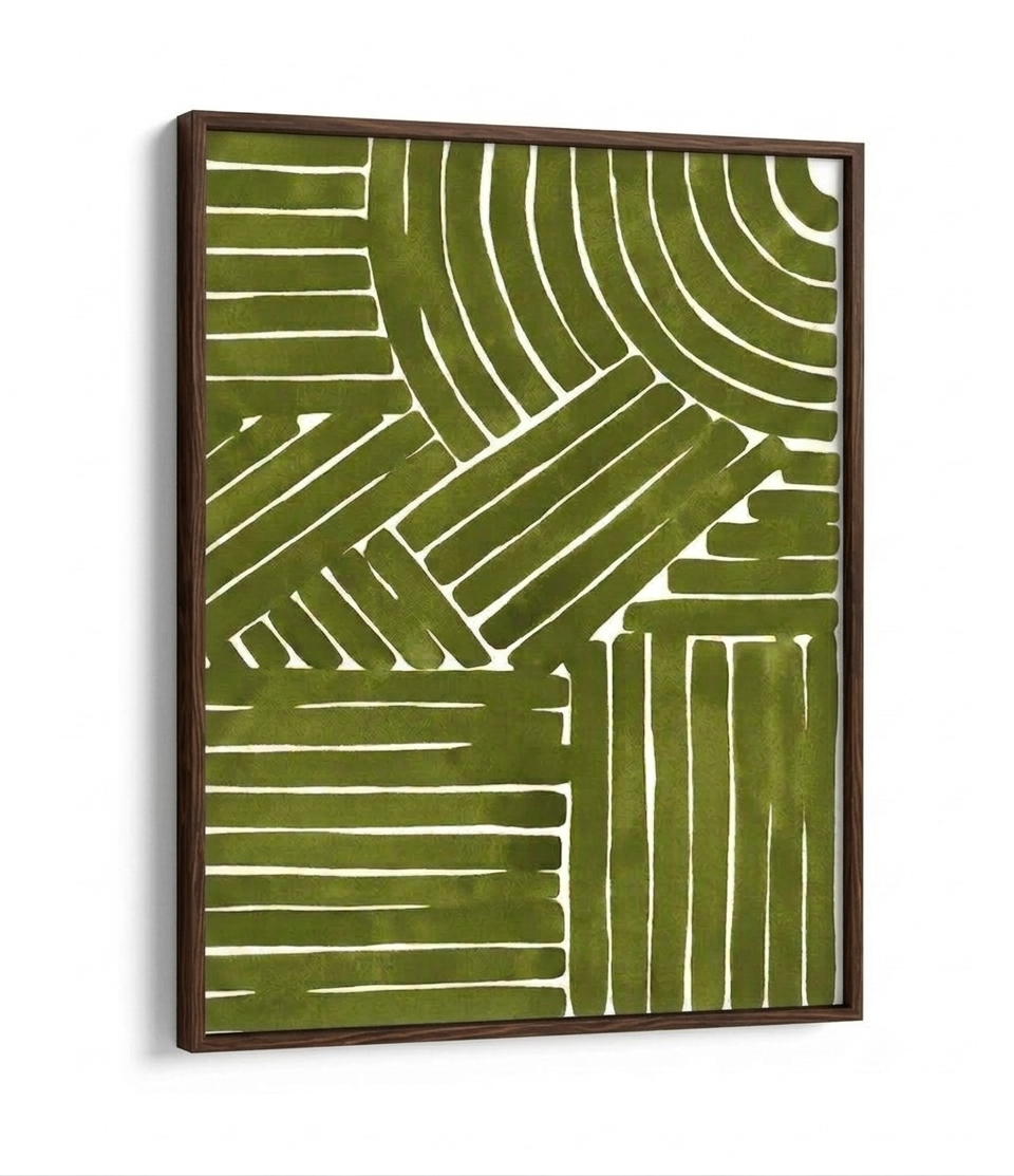 Abstract Art - Olive Lines