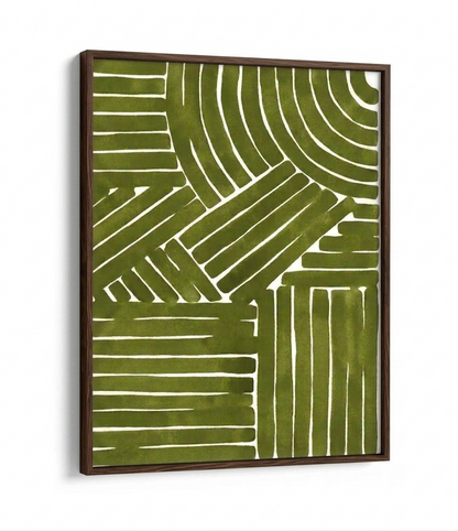 Abstract Art - Olive Lines