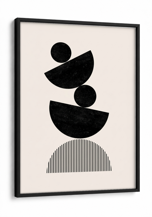 Abstract Art - Balance in Black framed print in a black frame