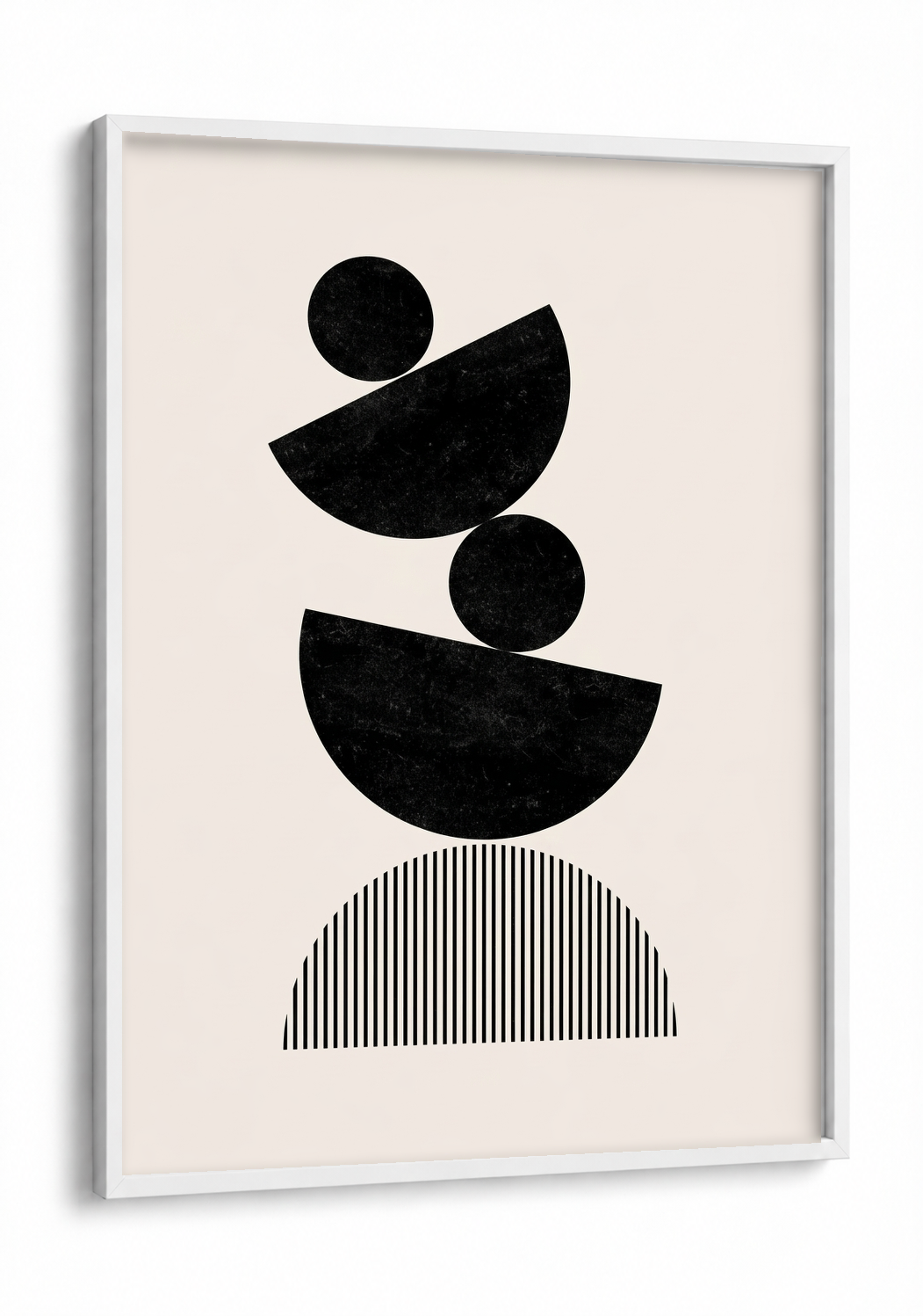 Abstract Art - Balance in Black framed print in a white frame