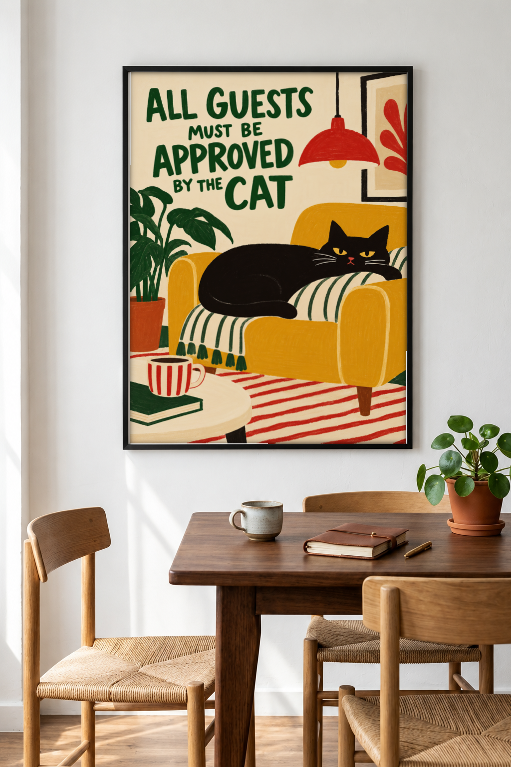 Pop Culture Art - Cat Lovers Unite framed print in a room