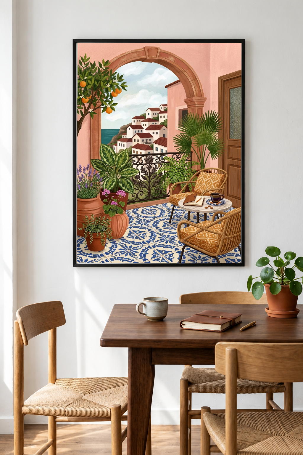 Landscape Art - Citrus and Sea Air framed print in a room