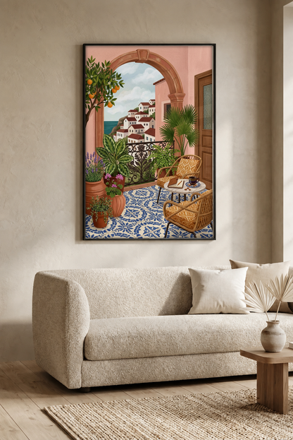 Landscape Art - Citrus and Sea Air framed print in a room