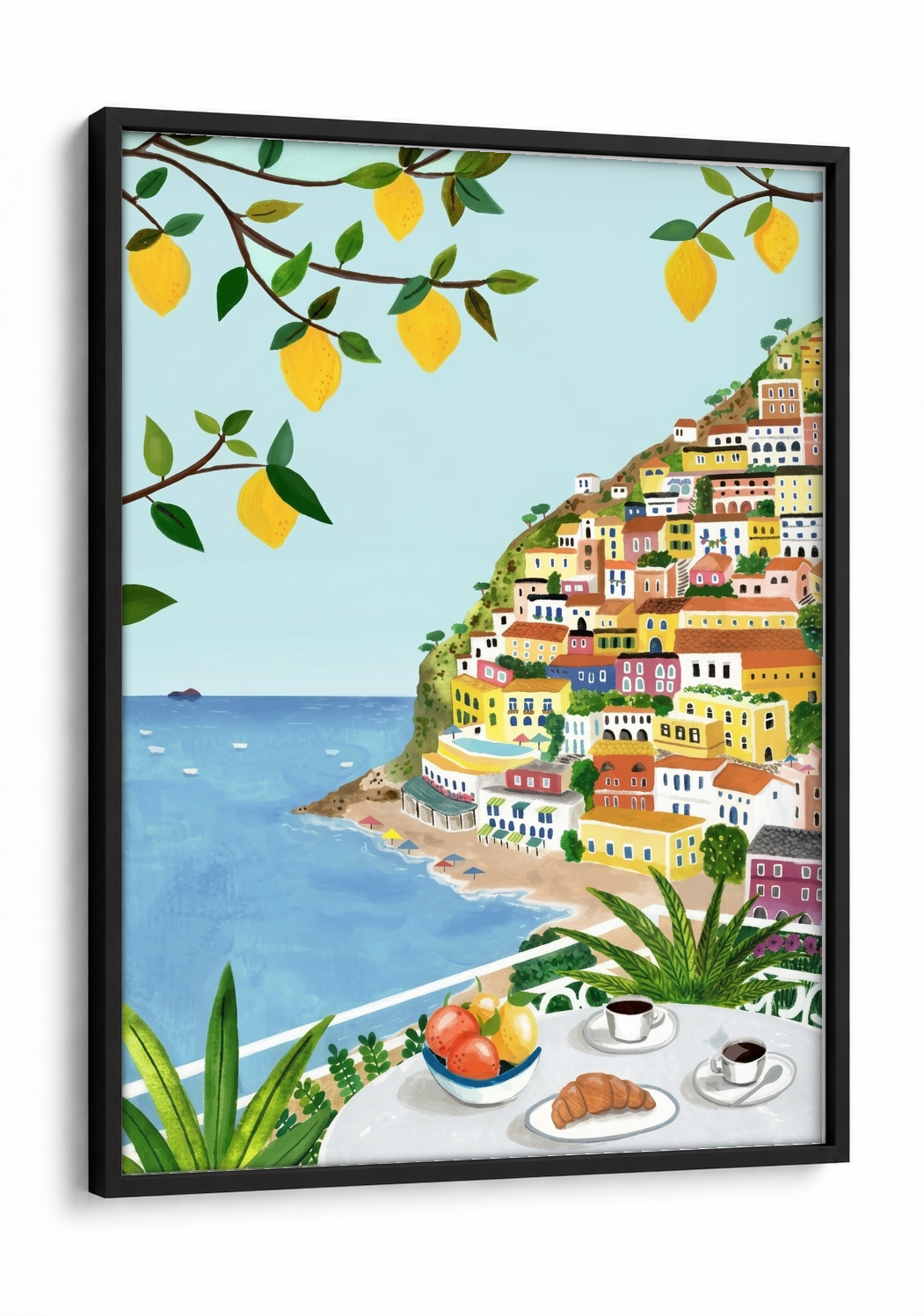 Landscape Art - Citrus Summer framed print in a black frame