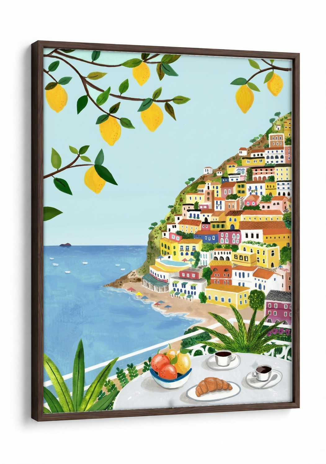 Landscape Art - Citrus Summer framed print in a brown frame