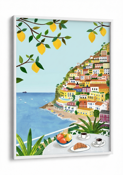 Landscape Art - Citrus Summer framed print in a white frame