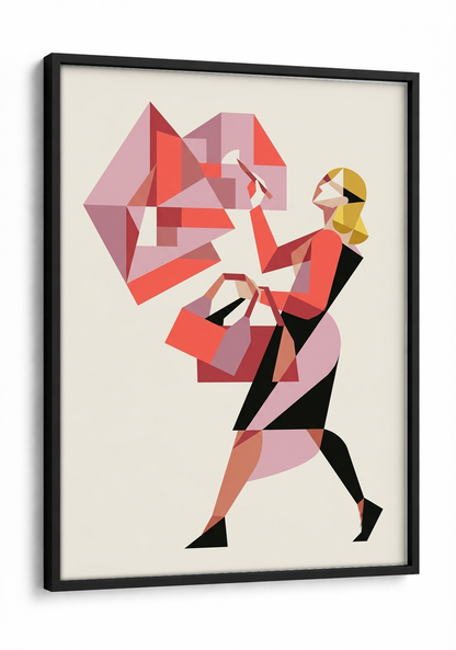 Abstract Art - Confessions of a Workaholic framed print in a black frame