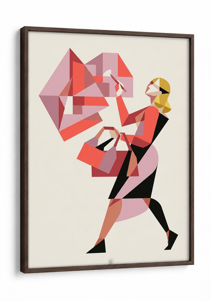 Abstract Art - Confessions of a Workaholic framed print in a brown frame