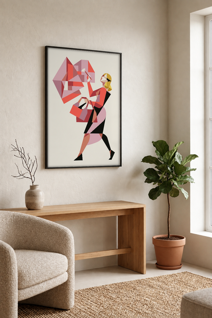 Abstract Art - Confessions of a Workaholic framed print in a room
