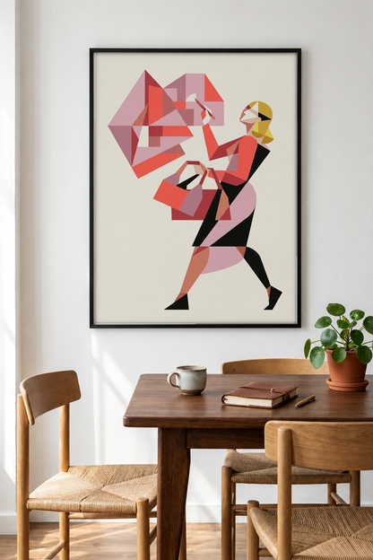 Abstract Art - Confessions of a Workaholic framed print in a room