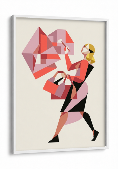 Abstract Art - Confessions of a Workaholic framed print in a white frame