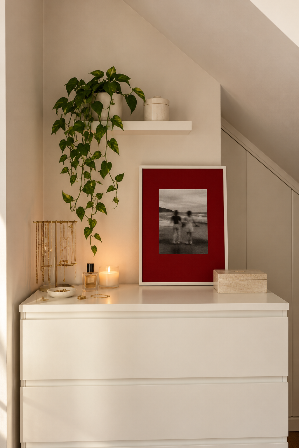 Pinterest Inspired Custom Frame on a dresser