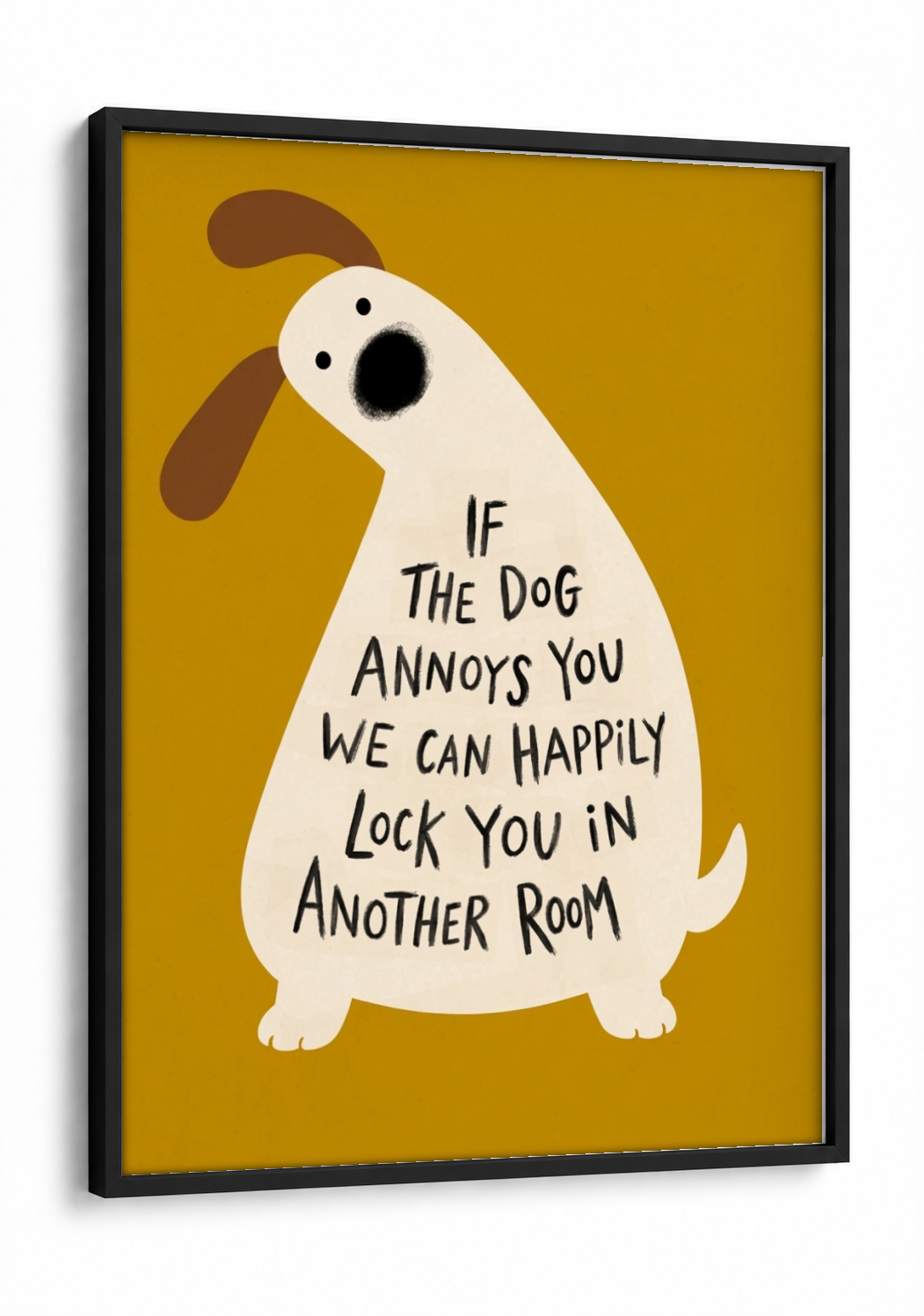 Pop Culture art - Dog Lovers Unite framed print in a black frame