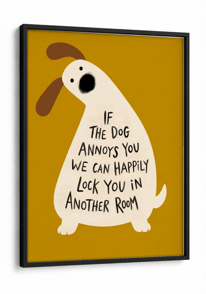 Pop Culture art - Dog Lovers Unite framed print in a black frame