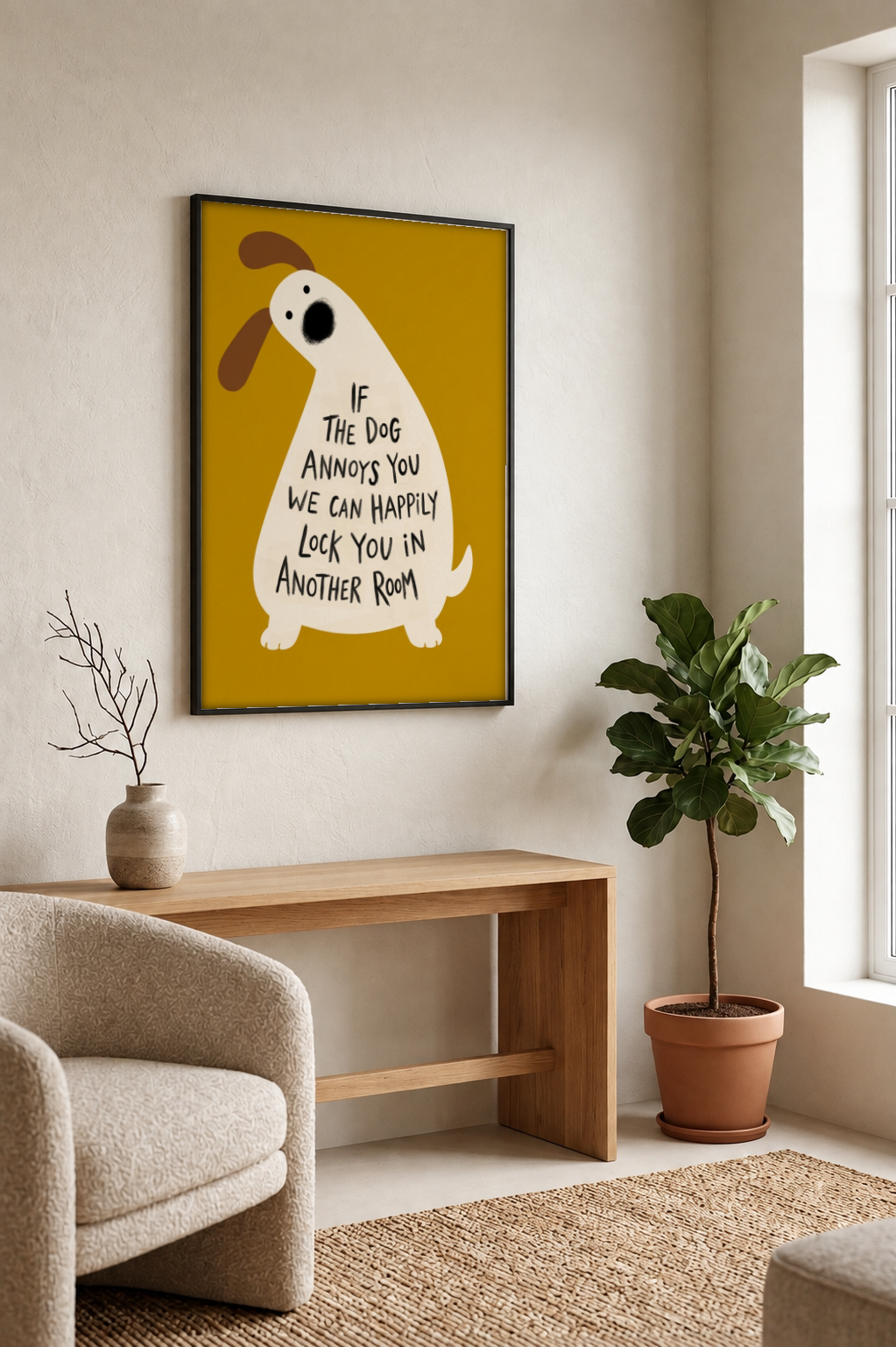 Pop Culture art - Dog Lovers Unite framed print in a room