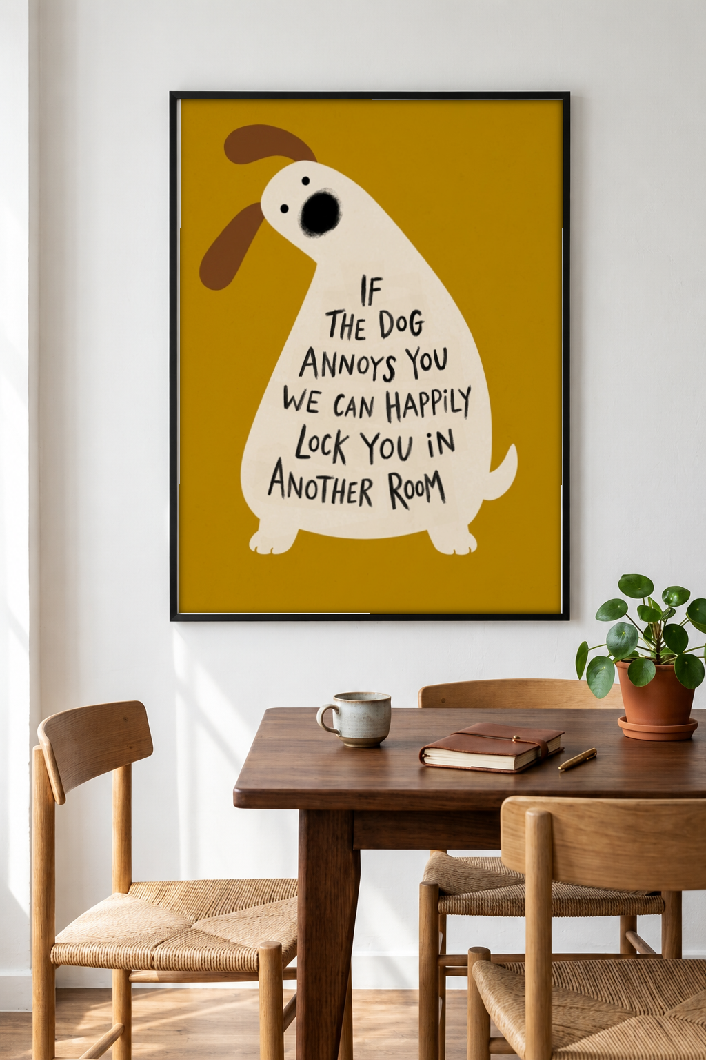 Pop Culture art - Dog Lovers Unite framed print in a room