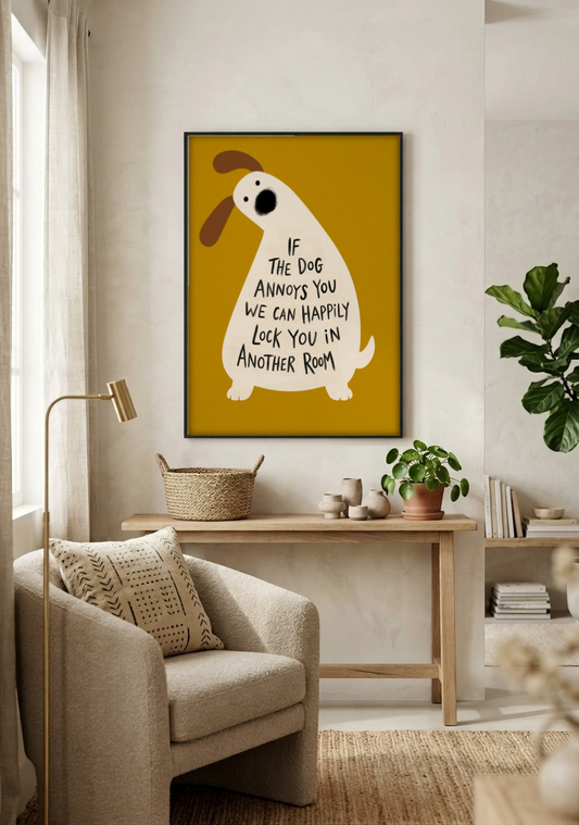 Pop Culture art - Dog Lovers Unite framed print in a room