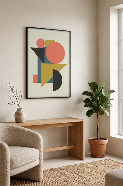 Abstract Art - Echoes of Form framed print in a room