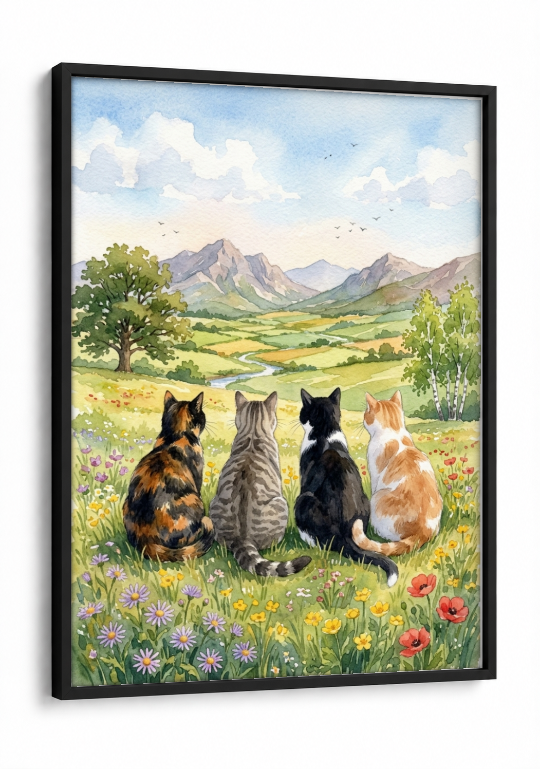 Landscape Art - Four Companions framed print in a black frame