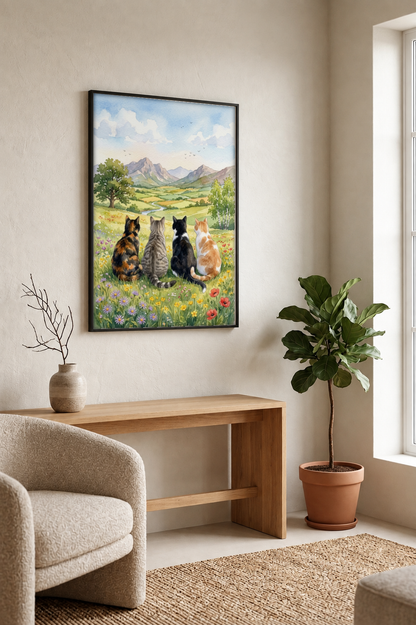 Landscape Art - Four Companions framed print in a room