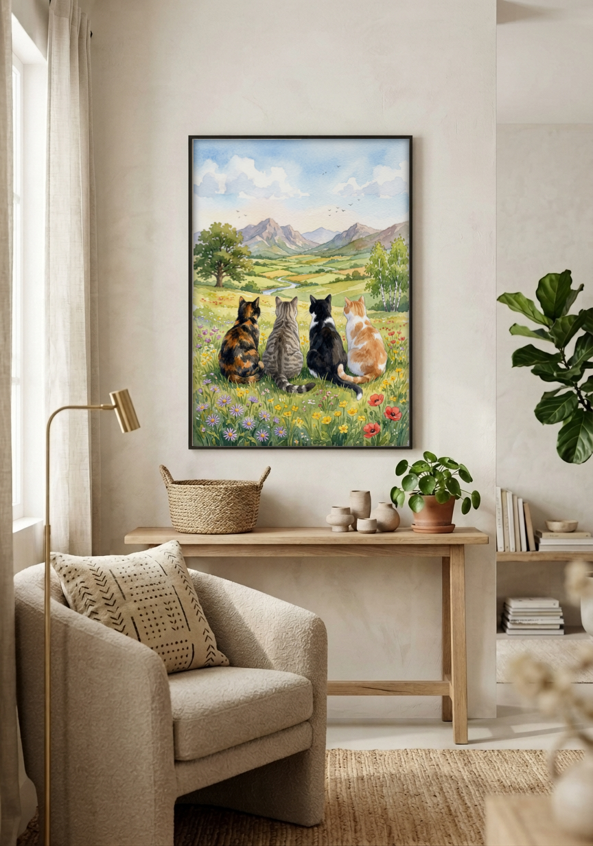 Landscape Art - Four Companions framed print in a room