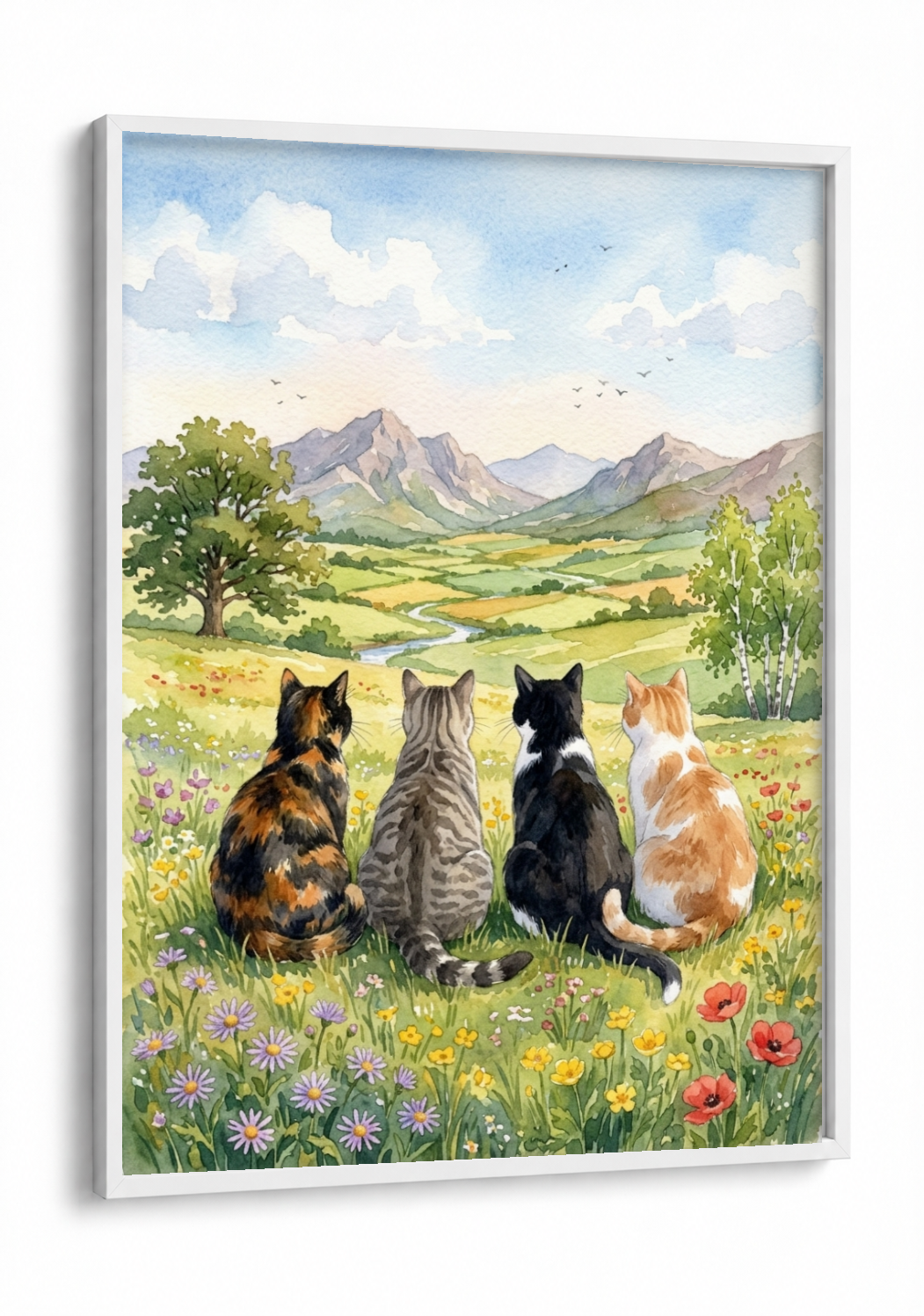 Landscape Art - Four Companions framed print in a white frame