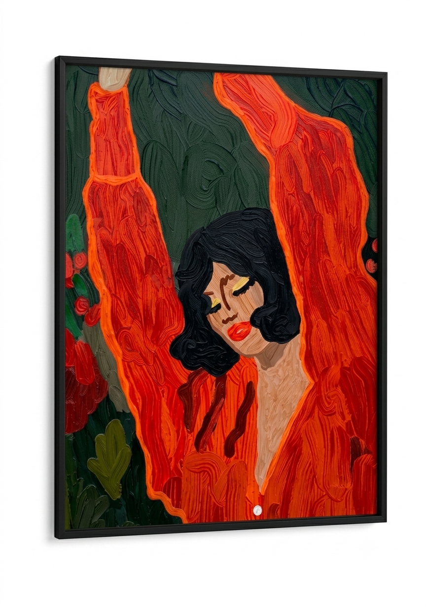 Boho Art - Free Spirit in Scarlet