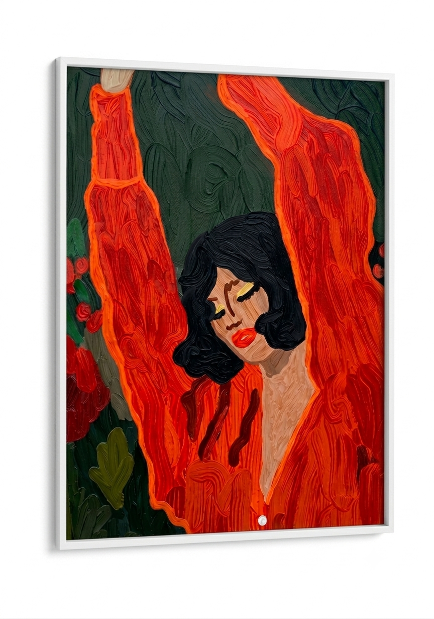 Boho Art - Free Spirit in Scarlet