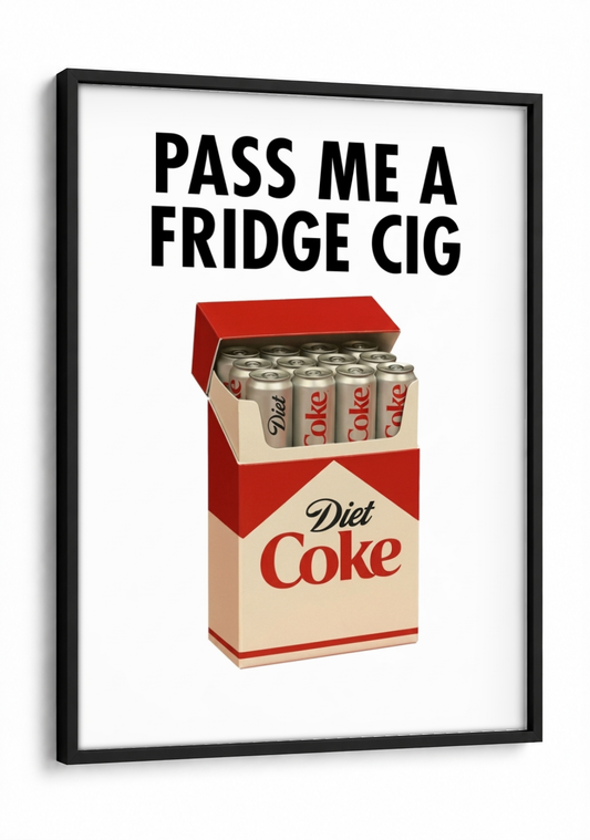 Pop Art - Fridge Cig - Diet Coke framed print in a black frame